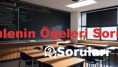 Cümlenin Öğeleri Soruları