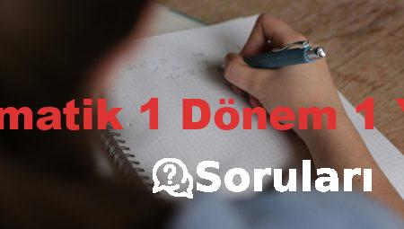 10 Sınıf Matematik 1 Dönem 1 Yazılı Soruları