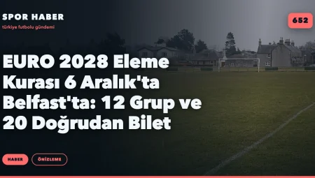 EURO 2028 Eleme Kurası 6 Aralık’ta Belfast’ta: 12 Grup ve 20 Doğrudan Bilet